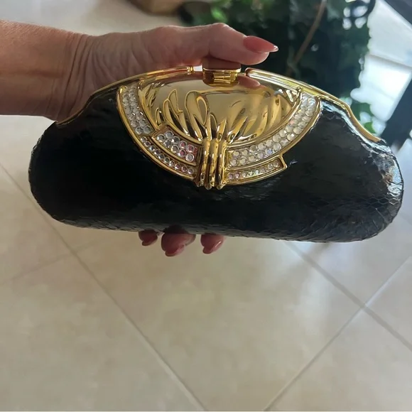 Vintage leather evening bag - Picture 1 of 13